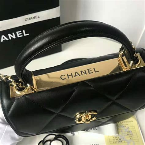 chanel small flap bag top handle